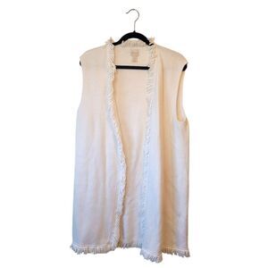 Chico's Cream Sleeveless Cardigan